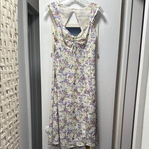 Astr Cream Ruffled Tiered Sundress